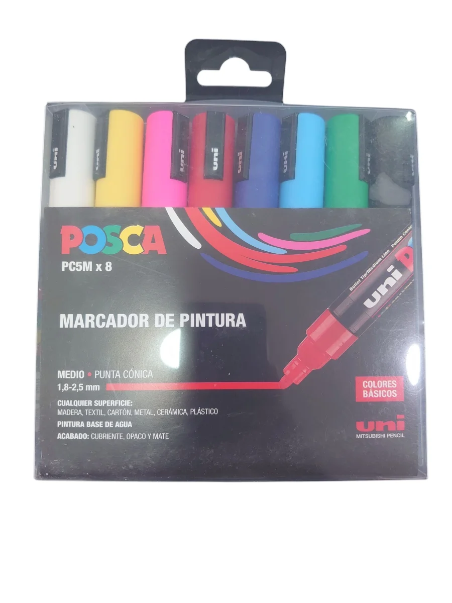 Marcador de Pintura Posca PC5M de 8 Rotuladores